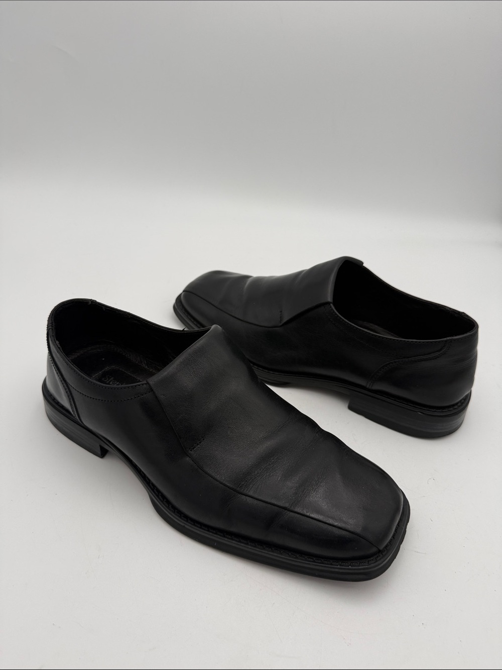 Stephan bossi Men's Black Slip-On Dress Shoes 10.5M casual office Y2K grandpa